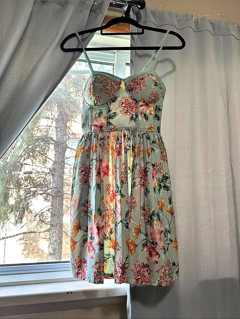 B.O.G Collective Floral Midi Dress in Green Size XS Like New